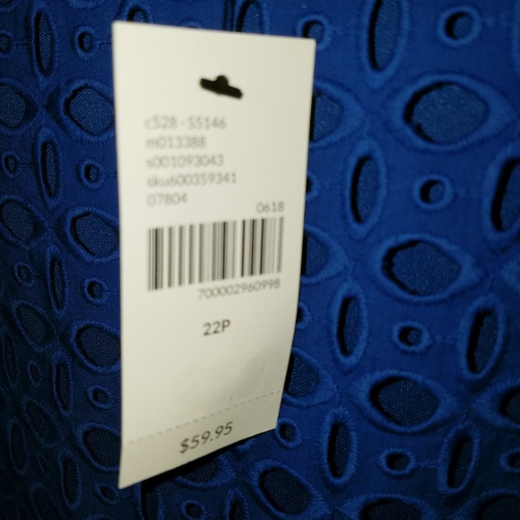 NwT Lb Blue Cold Shoulder Peblum 22P - Picture 3 of 3